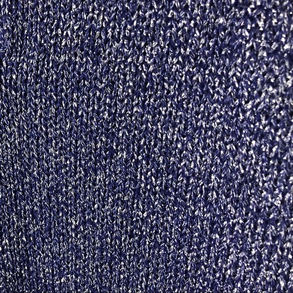 h&m Metallic High Low Sweater in Blue Size 6 - Picture 3 of 8